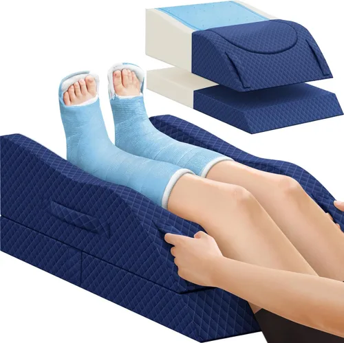 Vista 22 de Almohadas de elevación TranquilRelax para piernas después de cirugía, almohada de cuña de espuma viscoelástica ajustable para lesiones o descanso
