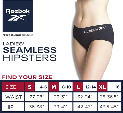 Vista 7 de Reebok Womens Underwear - Seamless Hipster Briefs 4 Pack