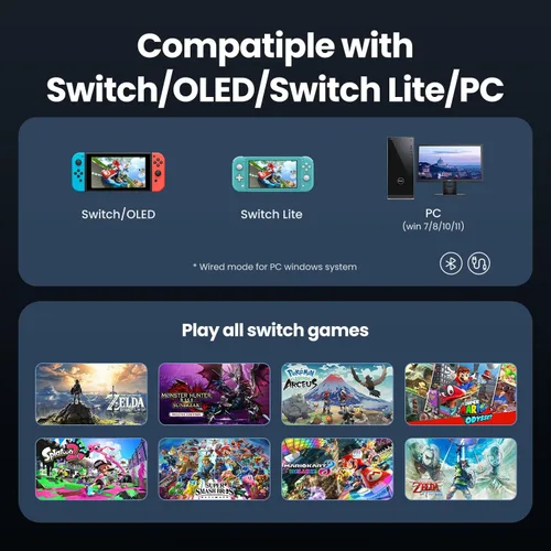 Vista 2 de VOYEE Controlador Pro Switch, controlador de interruptor inalámbrico con programación Turbo Motion Vibration Screenshot, controlador Switch Pro