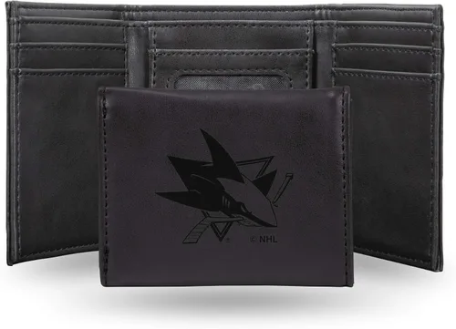 Vista 5 de NHL Rico Industries - Billetera triple grabada con láser y tres pliegues, accesorio para hombre