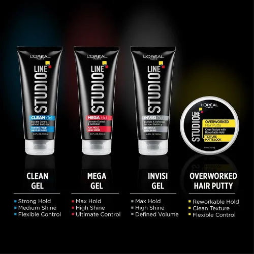 Vista 6 de L 'Oreal Paris studio Line Invisi Gel, sujeción fuerte 6,80 oz (paquetes de 3)