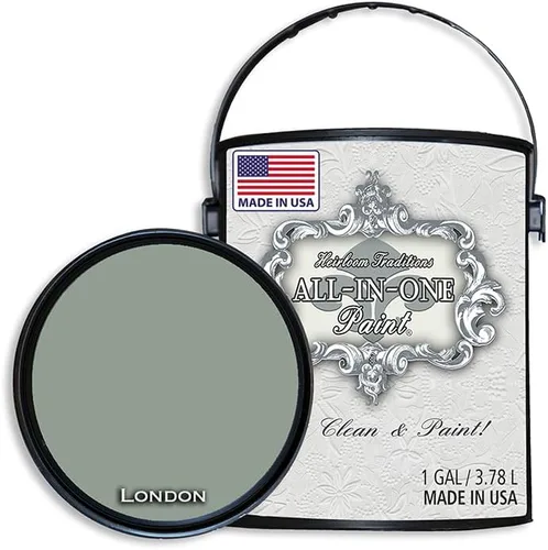 Vista 7 de Pintura TODO EN UNO, Abbey (gris cálido), Muestra de 8oz - Pintura duradera para gabinetes y muebles. Imprimación y capa superior incorporadas,