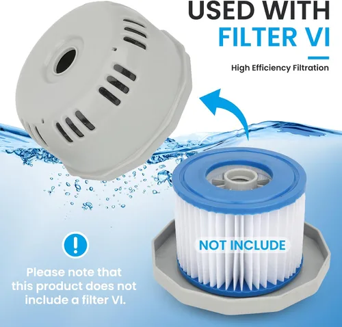 Vista 4 de P6653 P05343 54123 54112 - Soporte de cartucho de filtro de repuesto para bañera de hidromasaje, compatible con filtros tipo VI, soporte de cartucho