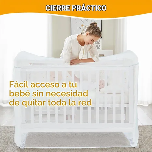 Vista 4 de Orzbow Toldo para cuna – Funda para cuna para evitar que el bebé salga, protege de trepar y, insectos, mosquitos, mosquitero cifrado para bebé