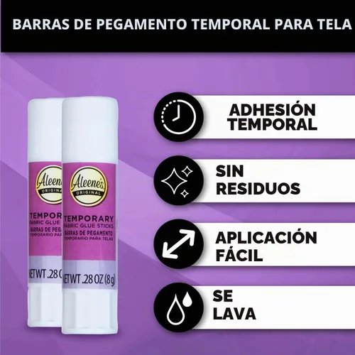 Vista 4 de Aleene's Barras de pegamento temporales para tela sin coser, paquete de 2 unidades de .28 onzas