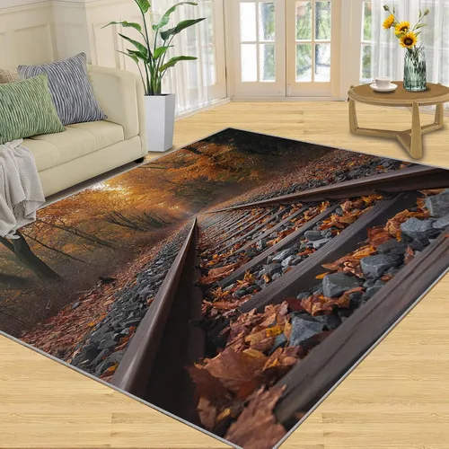 Vista 24 de Monstera Print Rugs for Bedroom, Luxury Monstera Area Rug, Tropical Plants Rugs for Living Room, Indoor Non-Slip Rug, Machine Washable Carpet for