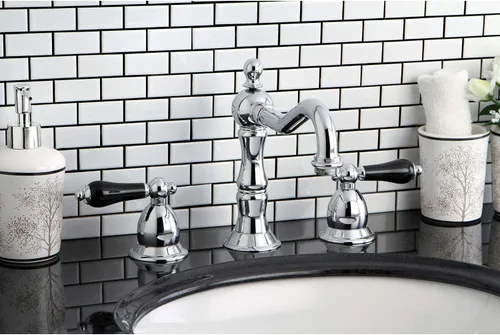 Vista 2 de Kingston Brass KS1971PKL Duchess - Grifo de baño extendido, cromo pulido, 14.88 x 7.56 x 7.44 Duchess collection; With brass pop-up; Solid brass