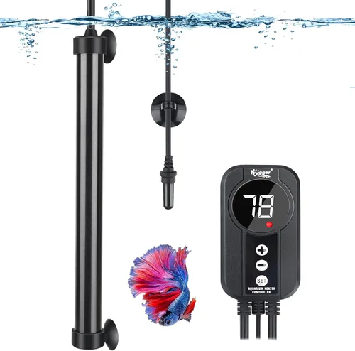 Vista 9 de hygger Calentador de Acuario Marino 50W 100W 200W 300W 500W, Calentador de Titanio con Calibración de Temperatura, Controlador LED Digital, Sonda