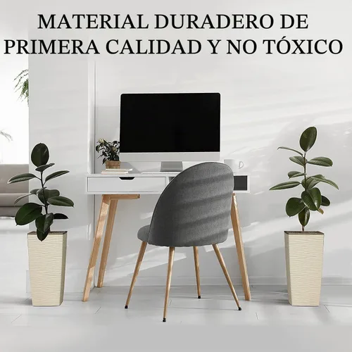 Vista 2 de Mueller Janska M-Resin - Macetero alto resistente, planta grande para interiores y exteriores, árbol, maceta de flores, juego de 2 piezas, 27.5 Beige