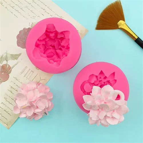 Vista 8 de Molde de silicona para bolas de hortensias, proyecto de manualidades, reutilizable, jabón, vela, yeso, chocolate, herramientas para hornear