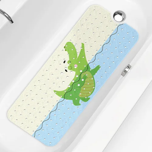 Vista 10 de PRATIQUE Alfombra de baño para niños antideslizante de 40 x 16 pulgadas, extra larga, tapete de baño para niños, tapete de seguridad antideslizante