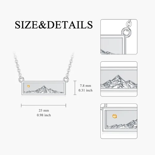 Vista 6 de PROESS Collar de plata de ley con diseño de cadena de montañas con motivos de fe, montañas, pandente, naturaleza, aventura, joyería para mujeres