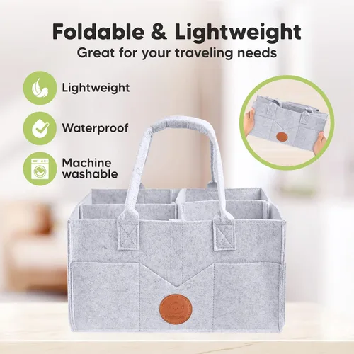 Vista 5 de KeaBabies Organizador de pañales para bebé y cambiador de pañales portátil, organizador grande para bebés, tapete cambiador de bebé plegable