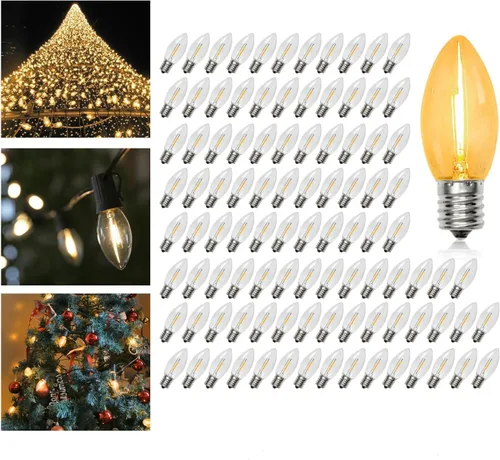 Vista 4 de Paquete de 25 bombillas LED C9 multicolor de Navidad para tiras de luces al Multicolor 25pack
