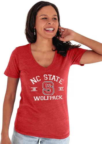 Vista 8 de Blue 84 NCAA Camiseta de mujer de tres combinaciones con mascota
