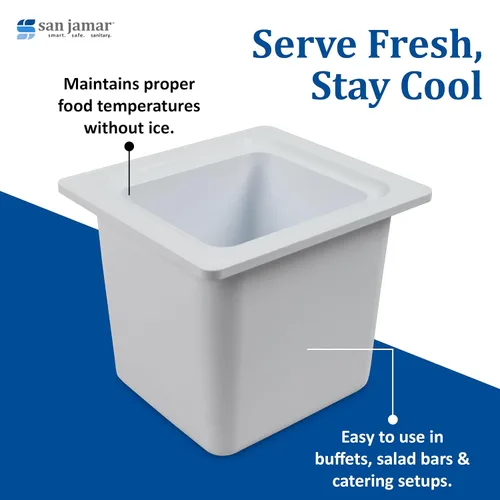 Vista 3 de San Jamar Carlisle Sanitary Maintenance B506948 - Sartén para alimentos, tamaño 6 pulgadas, color blanco profundo