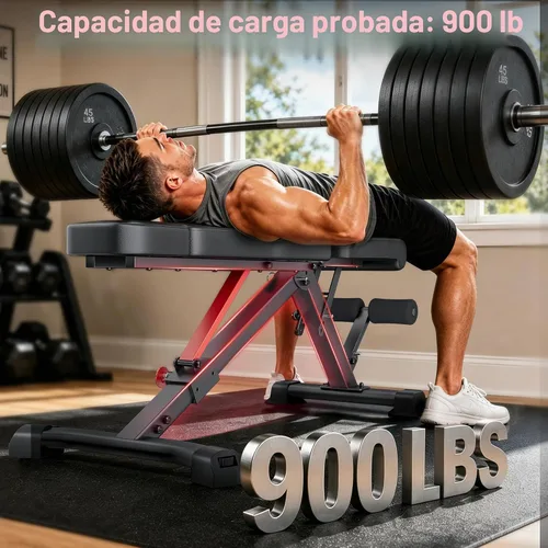 Vista 2 de Keppi Banco de pesas de 900 libras, prensa de banco de entrenamiento plegable ajustable para entrenamiento de fuerza de cuerpo completo, banco
