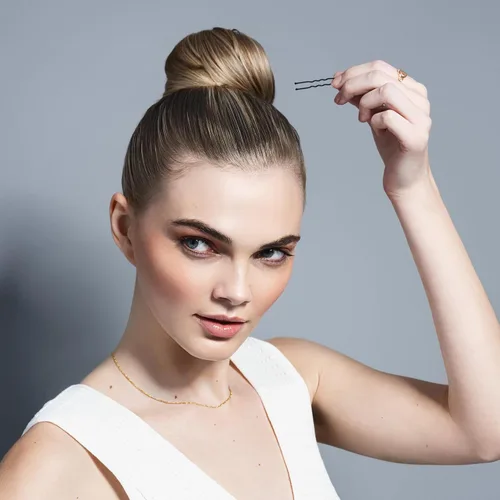 Vista 2 de The Hair Edit Pin Up & Go - Horquillas profesionales en forma de U, color marrón mate, 60