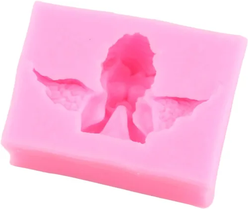Vista 5 de Angels - Molde de silicona para bebé, juego de 4 moldes para fondant Decoración de tartas de fiesta de cumpleaños para boda, decoración de Estilo a