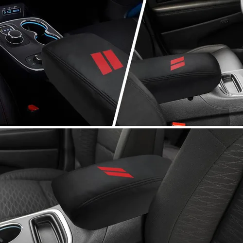 Vista 6 de INTGET Funda para reposabrazos de consola central de automóvil para Dodge Durango Accesorios 2011-2020, funda de cuero para reposabrazos, funda