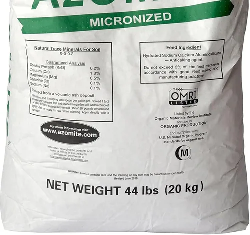 Vista 6 de Azomite Raw Supply polvo mineral orgánico de traza 44LB micronizado, blanco