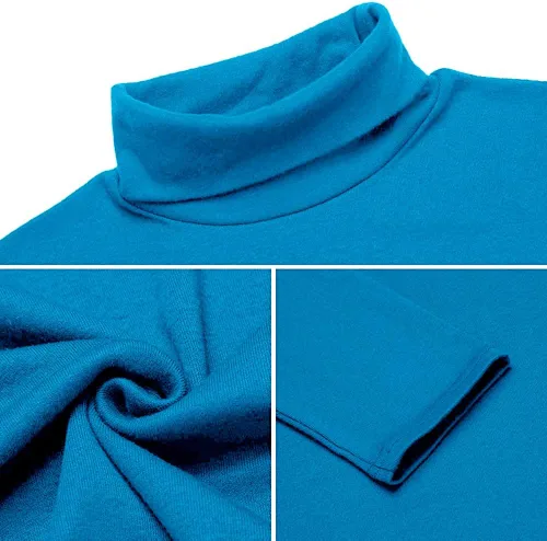 Vista 50 de Camiseta de manga larga para hombre, ajustada, ligera, con cuello de tortuga