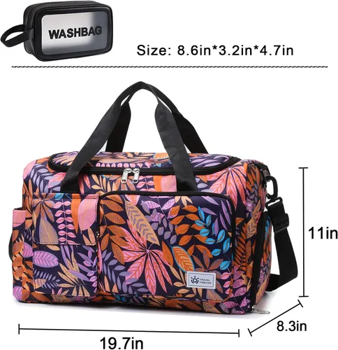 Vista 217 de Pequeña bolsa de gimnasio para mujer, bolsa de viaje con compartimento para zapatos