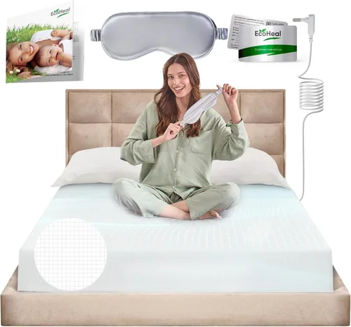 Vista 11 de Sábanas de Ajuste con Conexión a Tierra ECOHEAL Tamaño Queen con 12% Fibra de Plata & 4% Seda & 84% Algodón - Gris - Sábana Conectada a Tierra