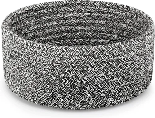 Vista 9 de ABenkle Cesta Tejida Pequeña, Cestas de Almacenamiento Pequeñas Vacías y Poco Profundas, Mini Cestas de Cuerda de Algodón, Cesta Decorativa Redonda