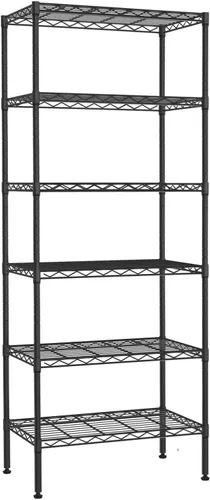 Vista 9 de Estantería de alambre de 4 niveles de 44 pulgadas de alto x 18 pulgadas de largo x 12 pulgadas de profundidad, estantes de metal para almacenamiento