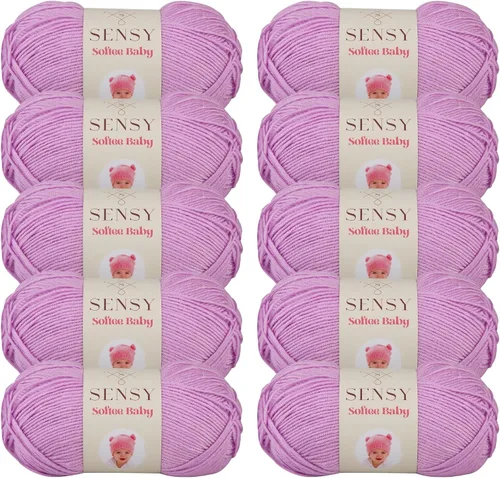 Vista 55 de Sensy Softee Hilo para Bebé, 3.5 oz, 275 yardas, Gauge 3 Light (Almendra)