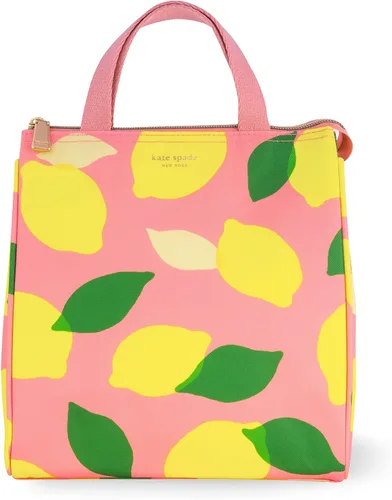 Vista 19 de Kate Spade New York Bolsa de Almuerzo Portátil Suave Refrigeradora, Bolso Térmico con Forro Interior Aislante Plateado y Bolsillo de Almacenamiento