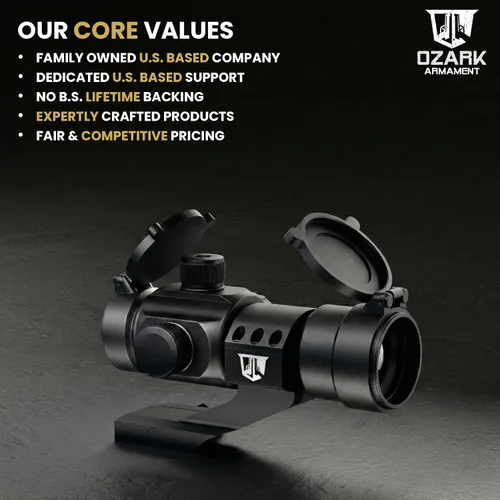 Vista 7 de Vista táctica de punto verde y rojo de Rhino para rifles y escopetas por Ozark Armament - incluye el co-testigo picatinny, montaje con vistas