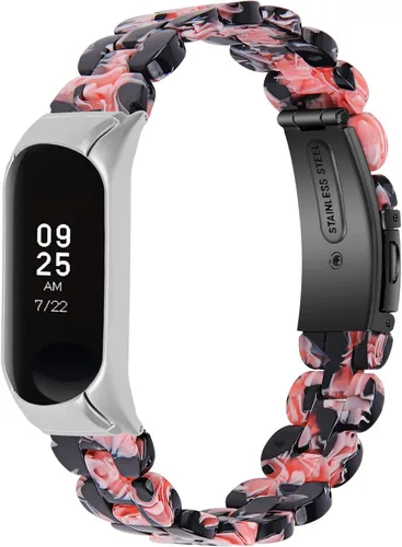 Vista 14 de Mi Band 7 - Correa de resina Barcelet, correa de repuesto de 5.7 a 8.0 pulgadas, pulsera de resina ligera, doble botón, cierre plegable, compatible