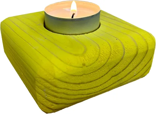 Vista 26 de Portavelas de madera para velas de té, 3.5 pulgadas, decoración del hogar de mesa (vela no incluida) (1, azul, barco)