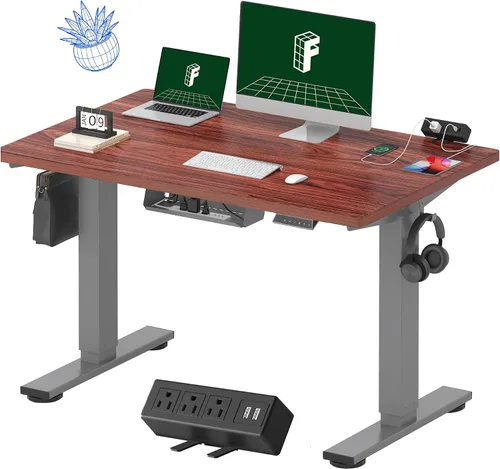 Vista 36 de FLEXISPOT EN2 Escritorio de pie de una pieza completa con regleta de alimentación de abrazadera, escritorio eléctrico de altura ajustable de 40 x 24