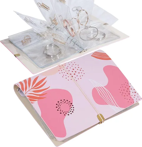 Vista 2 de Unicorn Castle Estuche organizador de viaje para joyas, organizador de libros, soporte para aretes, collar, bolsa de viaje con bolsa transparente