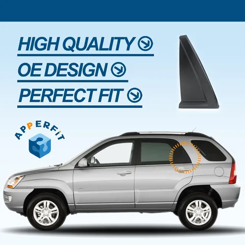 Vista 3 de APPERFiT Delta Molding lado izquierdo y lado derecho del pasajero compatible con Kia Sportage 2005-2010 reemplaza 83830-1F001 83840-1F001
