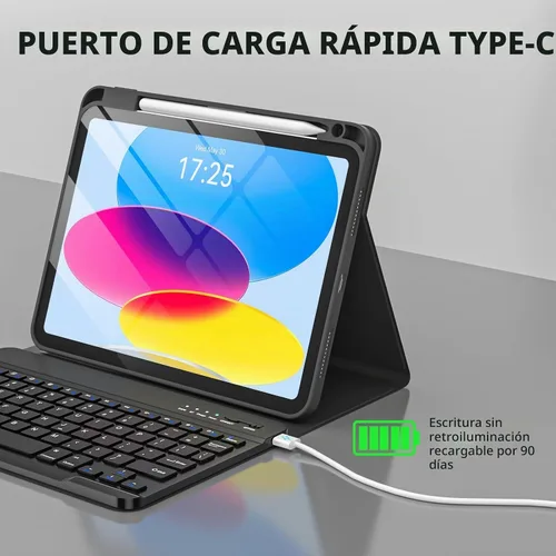 Vista 4 de BQSS - Funda con teclado para iPad (A16) de 11ª y 10ª generación, color negro