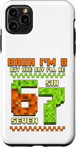 Vista 13 de Bruh I'm 8 But One-Day I'll Be 67 Retro 8th Birthday Kids Case for iPhone 17