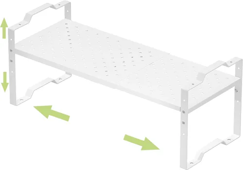 Vista 10 de Jojocross Organizador de gabinete expandible ajustable apilable para especias en la cocina y el baño más, organizador de despensa de despensa