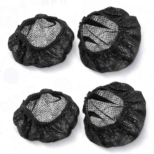 Vista 4 de BBTO 100 piezas desechables sobre la oreja cubiertas elásticas para Negro