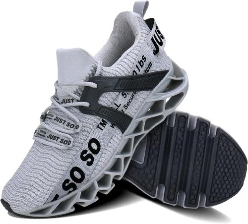 Vista 4 de COKAFIL - Zapatos de correr para hombre, tenis atléticos con bordes para caminar