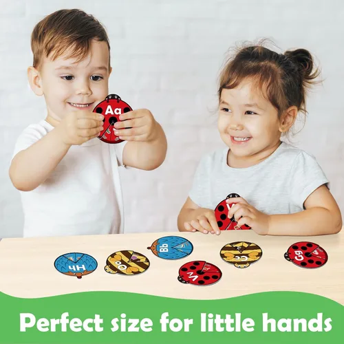 Vista 5 de Kasfalci Tarjetas del alfabeto, juguetes de aprendizaje del alfabeto, aprendizaje ABC para niños pequeños, juego de cartas a juego, palabras a