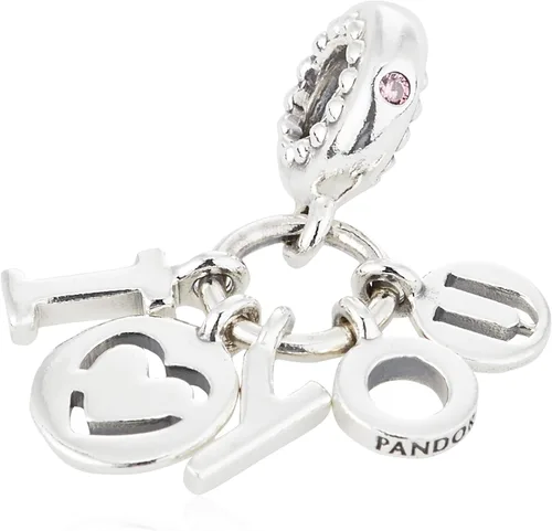 Vista 2 de Pandora 796596FPC - Colgante con dijes mensaje en inglés "I Love You