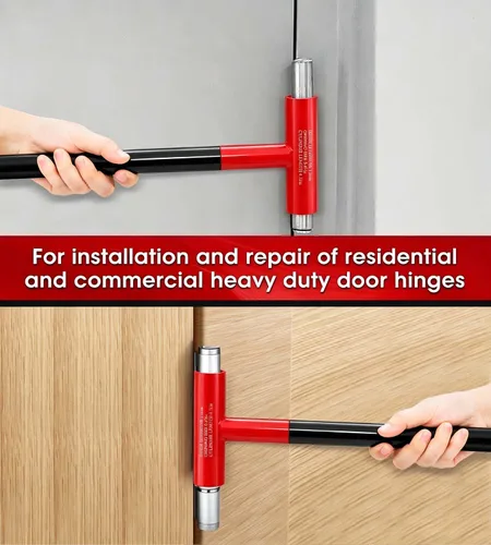 Vista 5 de Herramienta de ajuste de bisagra de puerta 4 en 1 para puertas residenciales, comerciales Hinge Gap Adjusting Wrench Set for Pin-and-Barrel Door