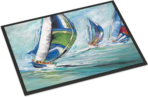 Vista 132 de Caroline's Treasures JMK1017JMAT - Tapete de caza de rana garza azul, 24 x 36 pulgadas, tapete para puerta delantera, interior y exterior