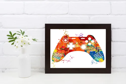 Vista 4 de Juego de arte de pared para videojuegos, control remoto, decoración de regalo para jugadores, Xbox PS4, Playstation, videojuegos, fanáticos