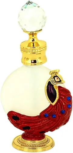 Vista 15 de 1 botella de perfume de metal antiguo de 3/0.5 fl oz de estilo árabe aceites esenciales con gotero (color : B 0.5 fl oz)