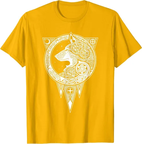 Vista 33 de Viking Fenris Wolf - Camiseta de mitología nórdica con símbolo de Fenrir Asphalt Grey
